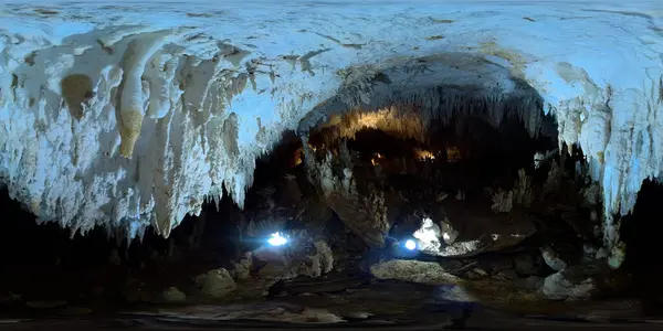 Cave Stalactites Stalagmites Bulwang Caves Mabinay Negros Philippines Virtual 360 — Stock Photo, Image