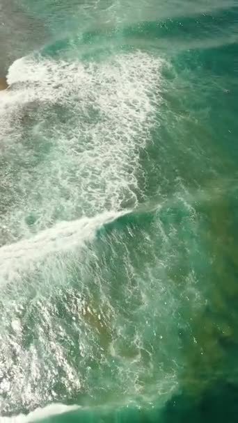 Tropiskt Landskap Med Vacker Sandstrand Och Blått Hav Baby Surf — Stockvideo