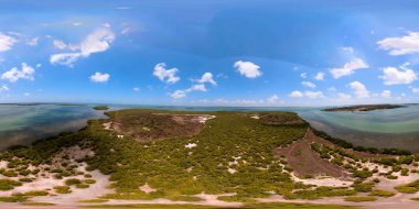 Mavi denizdeki tropikal adalar. Sri Lanka. 360 panorama VR.