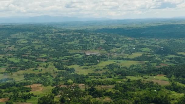 山顶上的山岗 森林和农田 Negros 菲律宾 — 图库视频影像