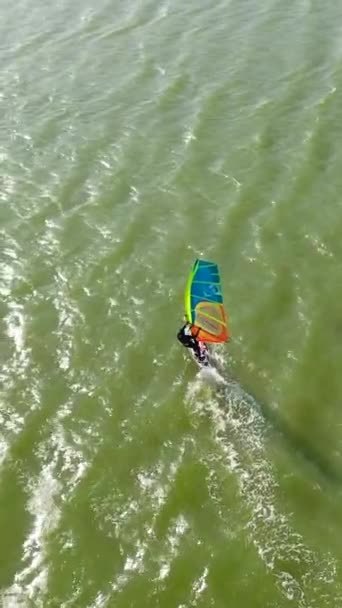 Kalpitiya Sri Lanka Kasım 2021 Rüzgâr Sörfçüsünün Kalpitiya Sahilinde Rüzgar — Stok video