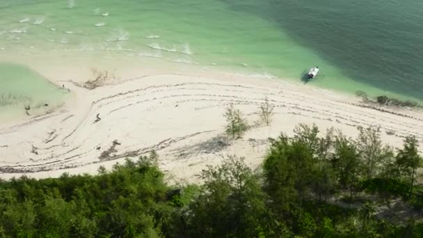 Paisagem Tropical Com Uma Bela Praia Punta Sebaring Balabac Palawan — Vídeo de Stock