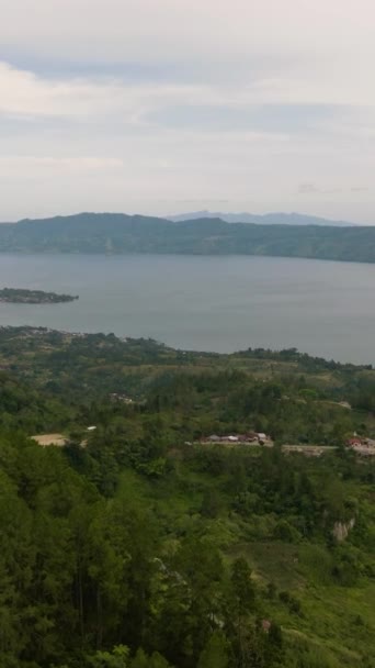 Die Insel Samosir Und Der Tobasee Auf Sumatra Tropische Landschaft — Stockvideo