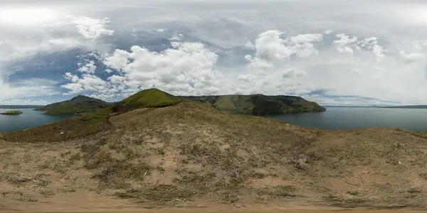 Вид Озеро Тоба Остров Самосир Суматра Индонезия Виртуальная Реальность 360 — стоковое фото
