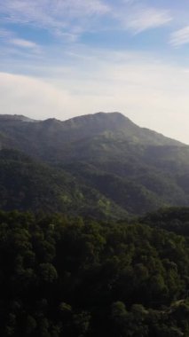 Sabah sisinde orman ve ormanla kaplı dağların havadan görünüşü. Sri Lanka.