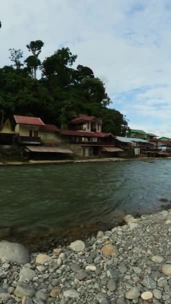 Sumatra Indonesia Septiembre 2022 Vista Del Paisaje Urbano Del Río — Vídeo de stock