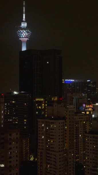 Kuala Lumpur Malezya Eylül 2022 Kuala Lumpur Şehir Silueti Gece — Stok video