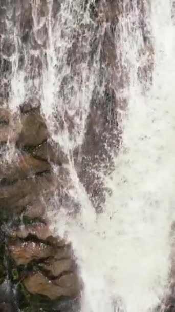 Aerial View Waterfall Rainforest Slow Motion Efrata Falls Sumatra Samosir — Stock Video