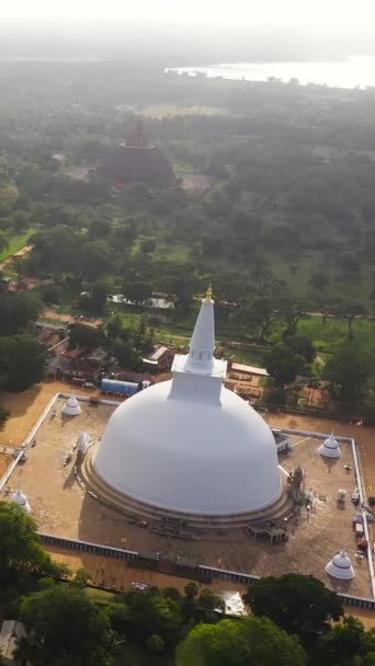 Ősi Buddhista Sztúpa Templom Legjobb Kilátása Anuradhapurában Srí Lanka — Stock videók