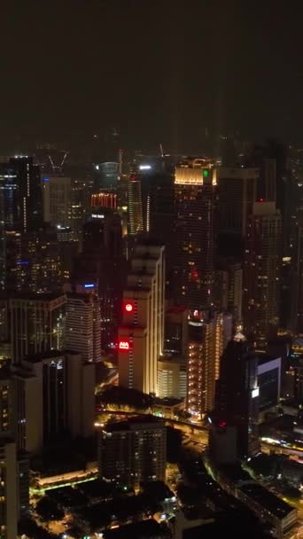 Kuala Lumpur Malaysia September 2022 Top View Illuminated Kuala Lumpur — Stock Video