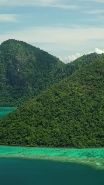 Panorama Pemandangan Taman Laut Tun Sakaran Dengan Pulau Pulau Tropis — Stok Video