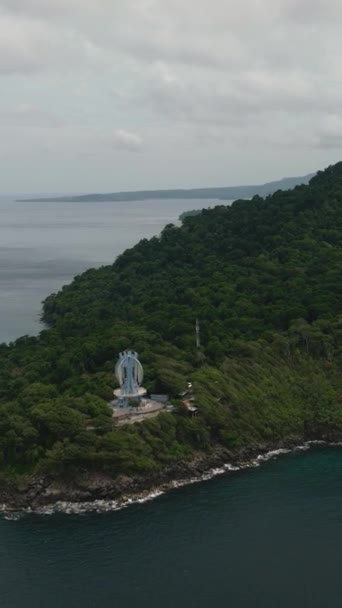 Острів Тропічними Лісами Джунглями Нульовий Пам Ятник Індонезія Сабанг — стокове відео
