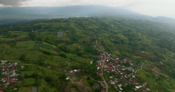 Vista Dall Alto Delle Piantagioni Sulle Colline Sulle Montagne Sumatra — Video Stock
