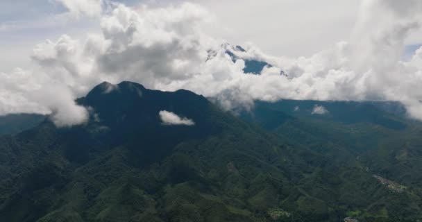 Vista Aérea Monte Kinabalu Montanha Mais Alta Malásia Bornéu Sabah — Vídeo de Stock