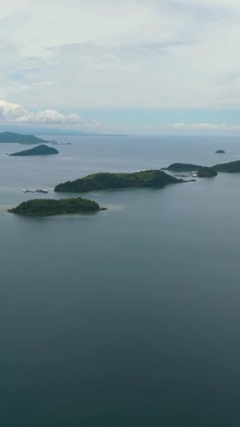 Letecký Pohled Tropické Ostrovy Moři Borneo Sabah Malajsie — Stock video