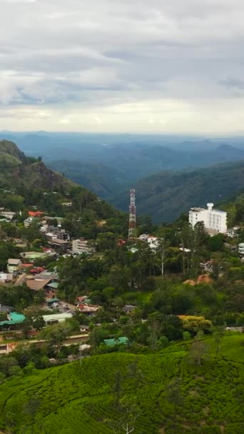 Vista Aérea Ella Uma Bela Pequena Cidade Borda Sul Sri — Vídeo de Stock