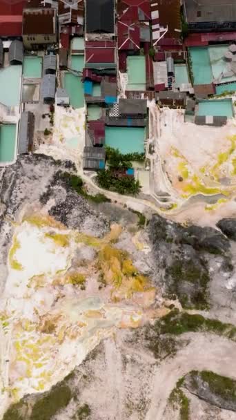 Повітряний Безпілотник Популярного Туристичного Місця Гарячими Джерелами Готелями Сіпохолон Суматра — стокове відео