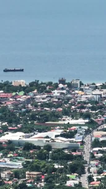 Dumaguete Város Lakóövezetek Házak Tengerparton Negros Oriental Fülöp Szigetek — Stock videók