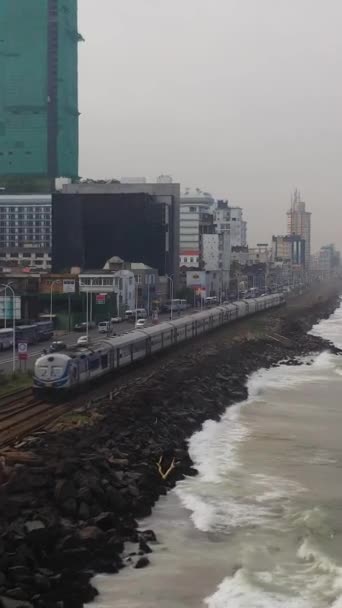 Vista Superior Infraestrutura Transporte Com Ferrovia Colombo Sri Lanka — Vídeo de Stock