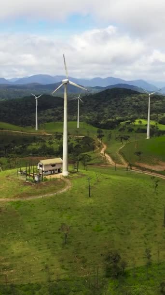 Rüzgar Jeneratörleri Türbinler Rüzgar Santralleri Rüzgar Santrali Ambewela Sri Lanka — Stok video