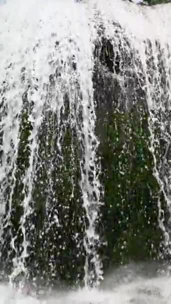 Waterfall Rainforest Slow Motion Lusno Falls Mountain Jungle Cebu Philippines — Stock Video