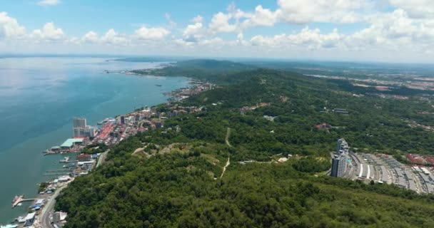 Città Sandakan Sulla Riva Del Mare Sull Isola Del Borneo — Video Stock
