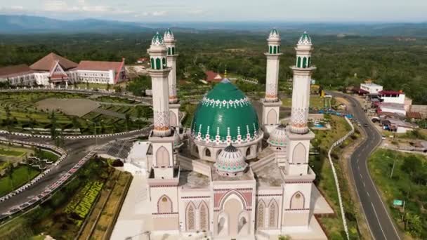 Mezquita Estilo Árabe Sumatra Masjid Agung Syahrun Nur Tapanuli Selatan — Vídeos de Stock