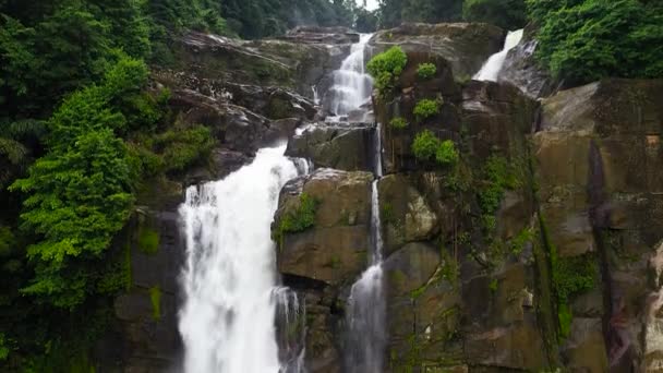 Vodopád Tropickém Lese Letecký Pohled Aberdeenské Vodopády Srí Lanka — Stock video