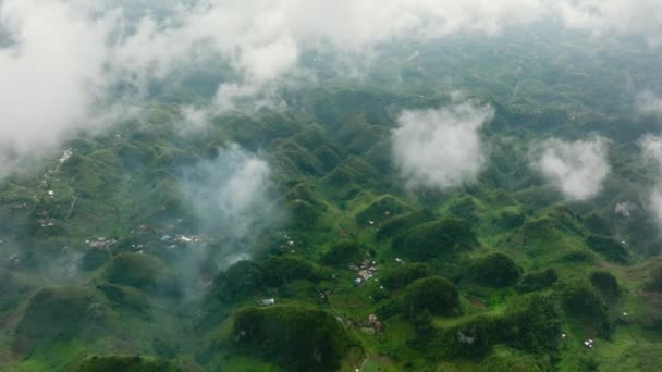 Piste Montagne Con Vegetazione Sempreverde Osmena Peak Paesaggio Montano Cebu — Video Stock
