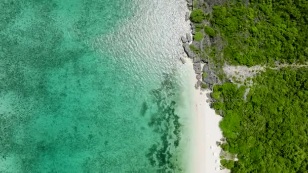 Seascape Com Praia Tropical Oceano Azul Ilha Bantayan Filipinas — Vídeo de Stock