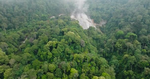Volkanik Aktivitesi Ormanlı Dağları Olan Sibayak Volkanı Yamacında Sumatra Endonezya — Stok video