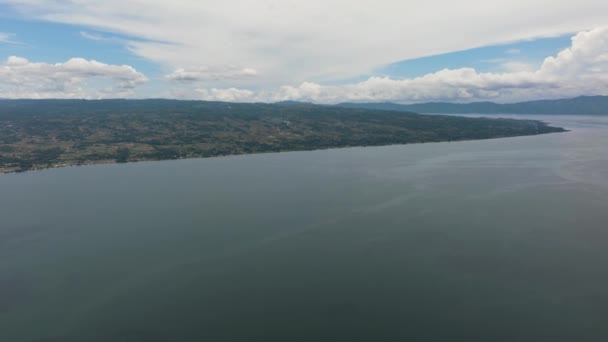 Vista Aérea Del Lago Toba Lago Volcánico Más Grande Del — Vídeo de stock