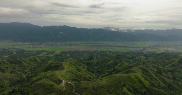 Pegunungan Dan Tanah Pertanian Sebuah Provinsi Pegunungan Kayu Aro Sumatra — Stok Video