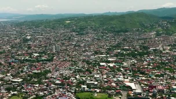 Aerial Drone Buildings Skyscrapers Cebu City Cityscape Philippines — Stock videók
