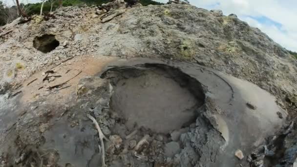 Вулканічна Активність Гейзери Киплячою Водою Острів Індонезія — стокове відео
