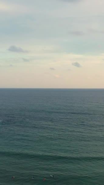 Zonsondergang Boven Baai Oceaan Hiriketiya Sri Lanka — Stockvideo