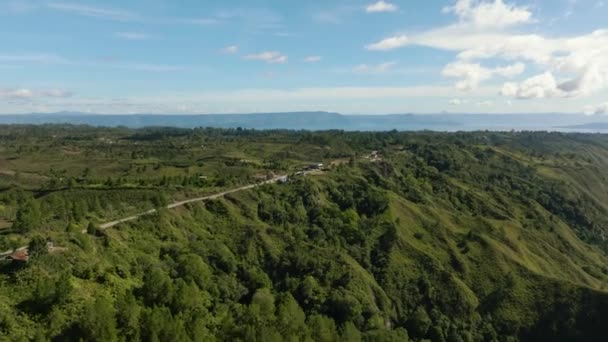 Samosir Adası Sumatradaki Toba Gölü Tropikal Manzara Endonezya — Stok video