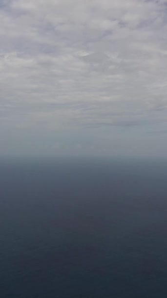 Aerial View Ocean Waves Sky Clouds Seascape Top View — Stock Video
