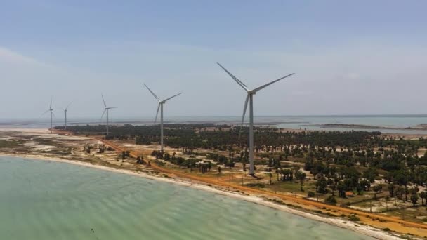 Větrné Generátory Turbíny Větrné Elektrárny Větrná Elektrárna Jaffna Srí Lanka — Stock video