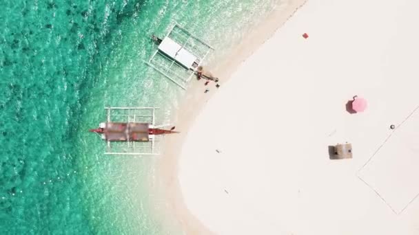 Aerial View Beautiful Beach Blue Lagoon Virgin Island Philippines — Stockvideo