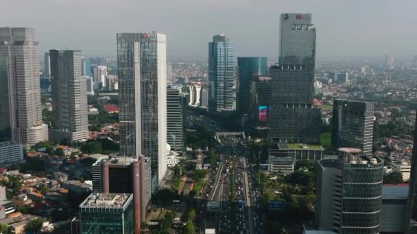 Вид Районы Города Джакарта Небоскребы — стоковое видео