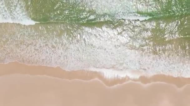 Aerial View Beautiful Sandy Beach Turquoise Water Tropics Borneo Malaysia — Stock Video