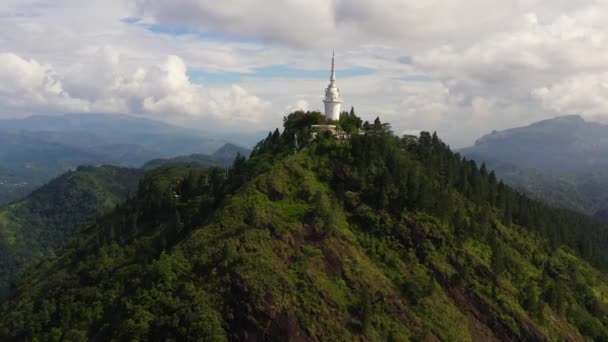 Uitzicht Van Boven Ambuluwawa Berg Tempel Complex Centrale Provincie Sri — Stockvideo