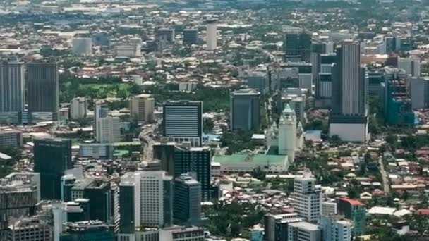 Dron Aéreo Calles Zonas Residenciales Ciudad Cebú Paisaje Urbano Filipinas — Vídeo de stock