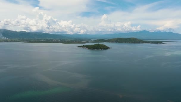 Dron Powietrzny Błękitnego Morza Widok Wyspę Negros Morza Filipiny — Wideo stockowe