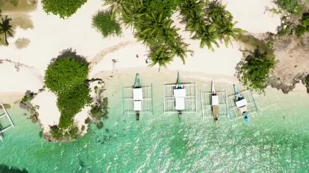 Seascape Com Ilha Tropical Uma Praia Areia Ilha Bantayan Filipinas — Vídeo de Stock
