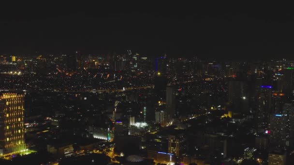 Місто Маніла Столиця Філіппін Вночі — стокове відео