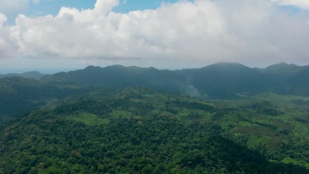 Dron Aéreo Cordillera Tropical Laderas Montañosas Con Selva Tropical Balabac — Vídeos de Stock