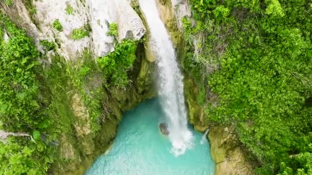 ジャングルでの滝 熱帯雨林のインバンカン滝 フィリピン — ストック動画
