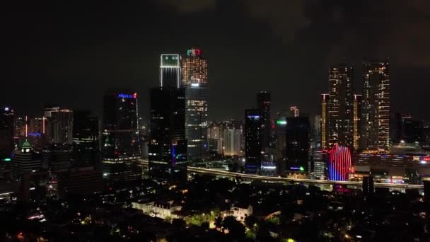 Jakarta Hlavní Město Indonésie Noci — Stock video